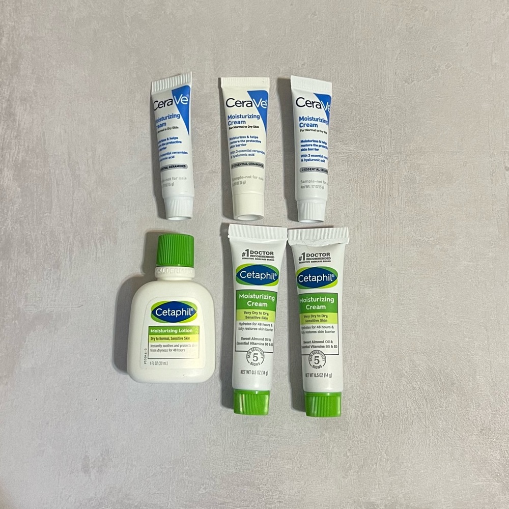 Cetaphil and CeraVe 6-Piece Deluxe Sample Travel Size Lot NEW